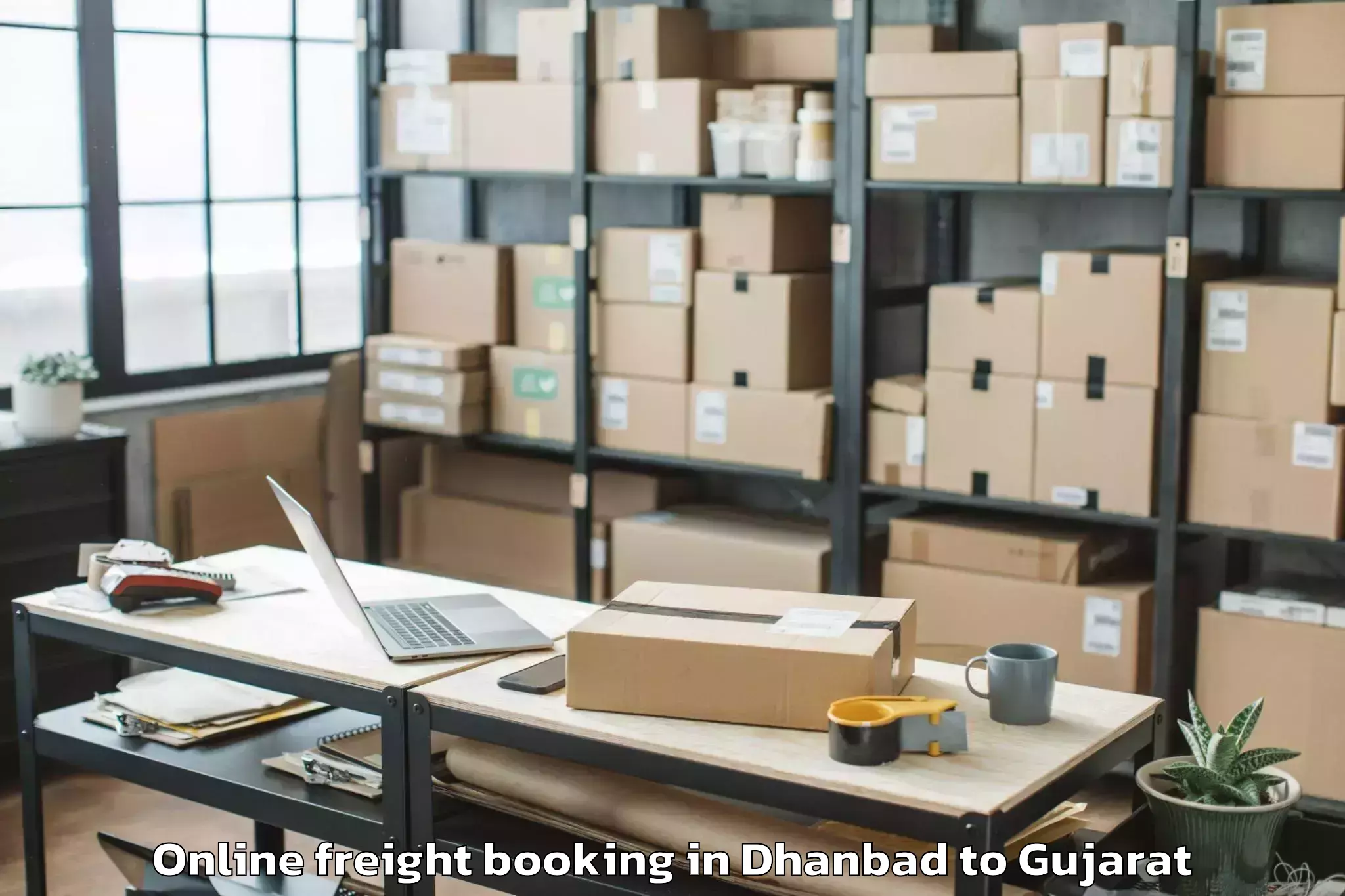 Leading Dhanbad to Keshod Airport Ixk Online Freight Booking Provider